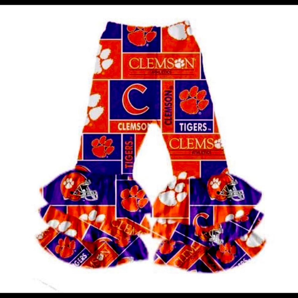 Girls ruffle Clemson Tigers pants